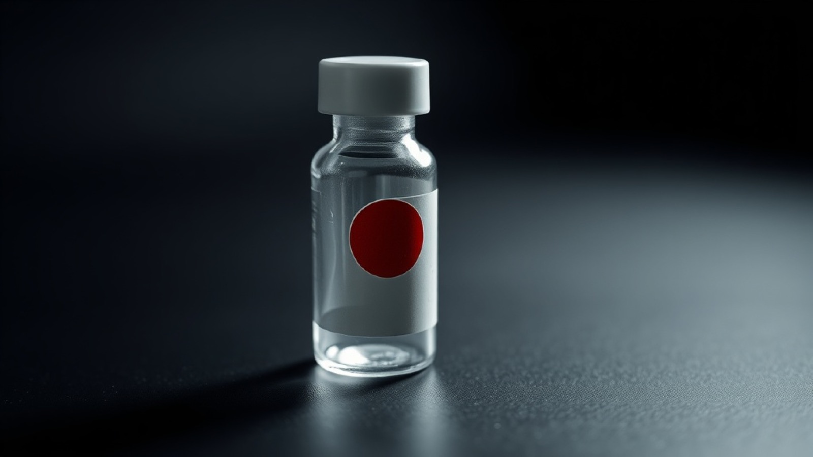 Close-up of a vial label reading 'NOT FOR HUMAN CONSUMPTION' next to a syringe, the legal fiction of the gray market